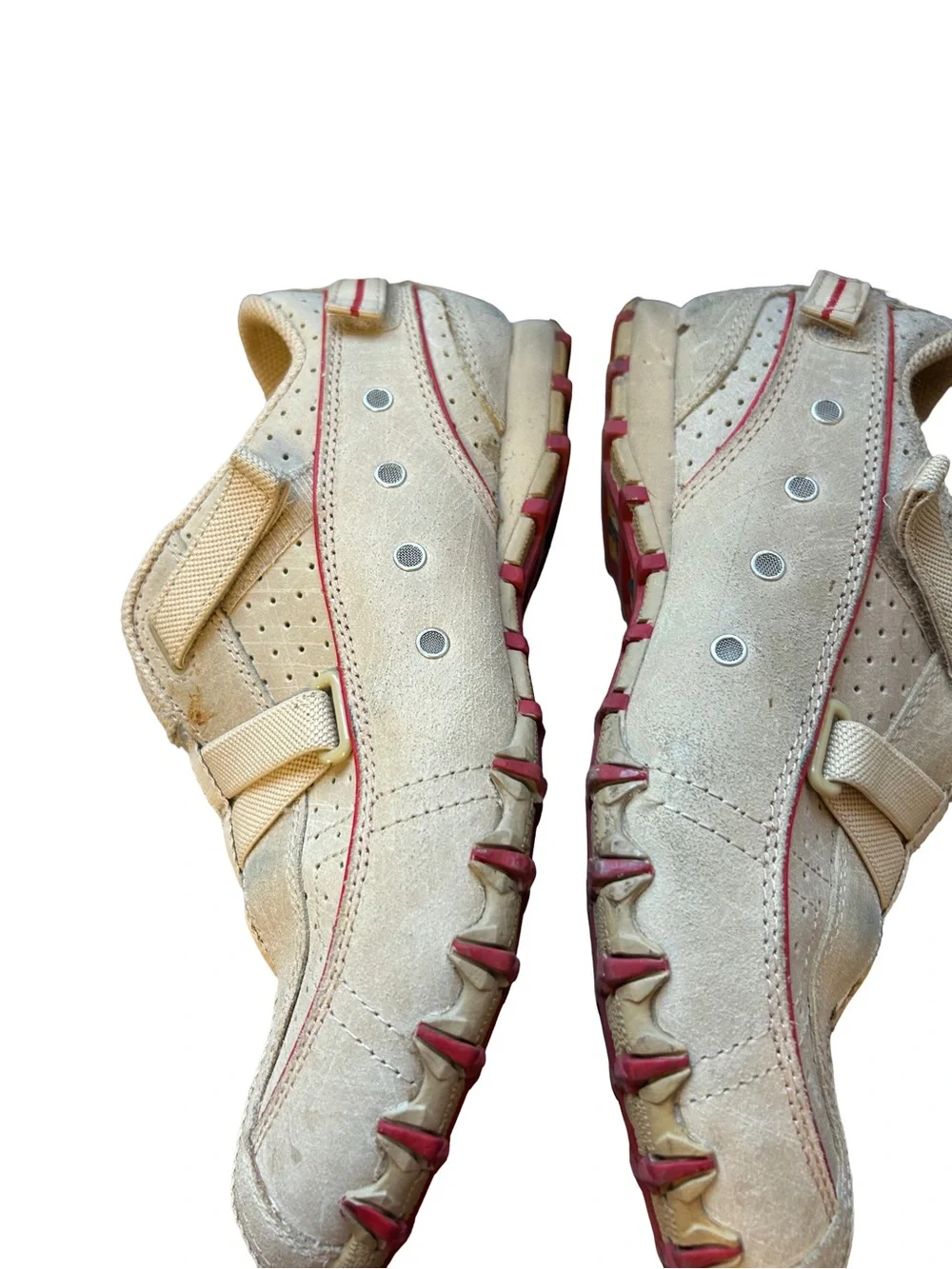 Vintage Y2K Archive Blokette Diesel Explorer Suede Moto Trainers - Tan Red